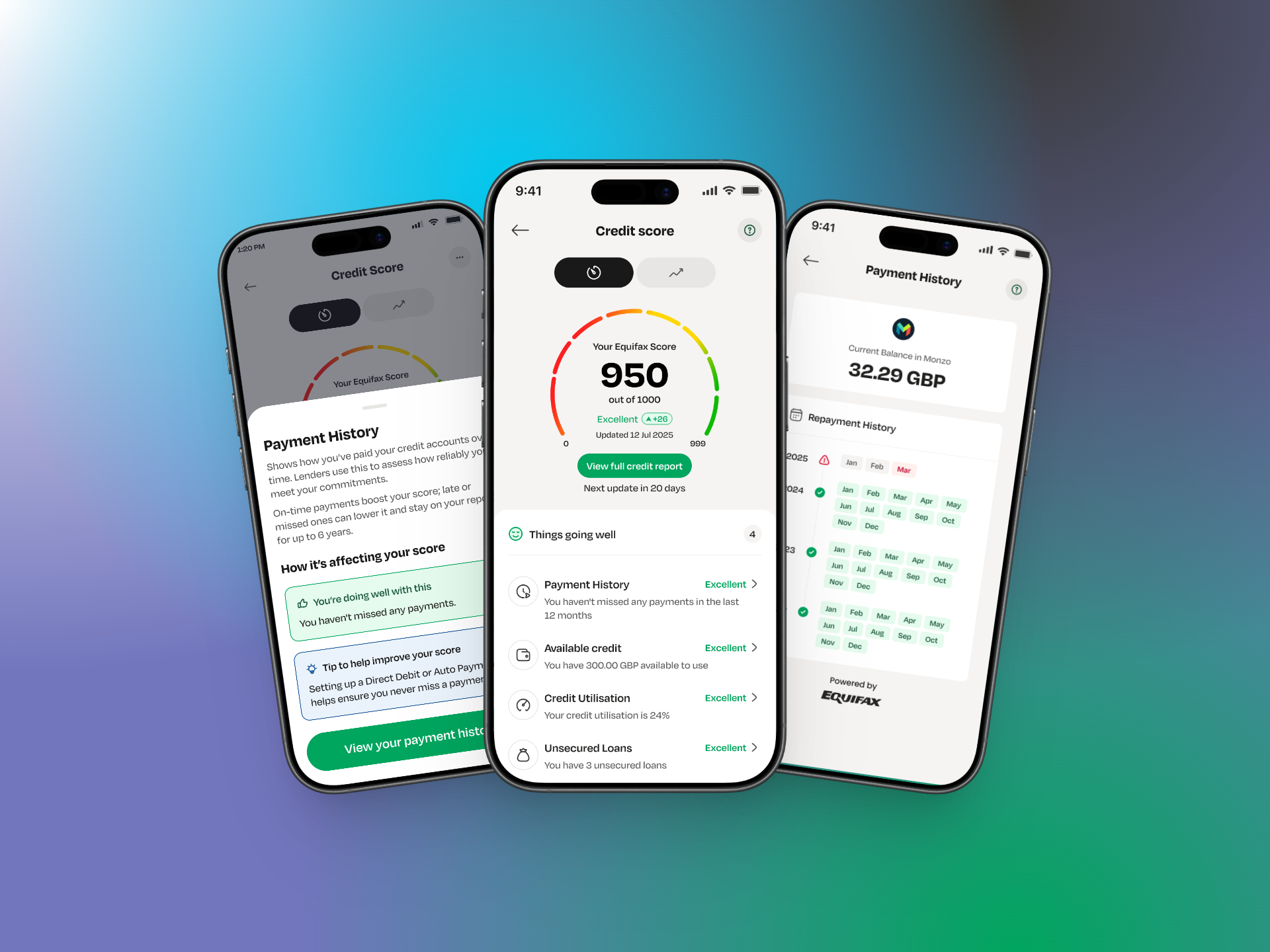 Credit Monitor — score overview, thin-file state, and full credit report